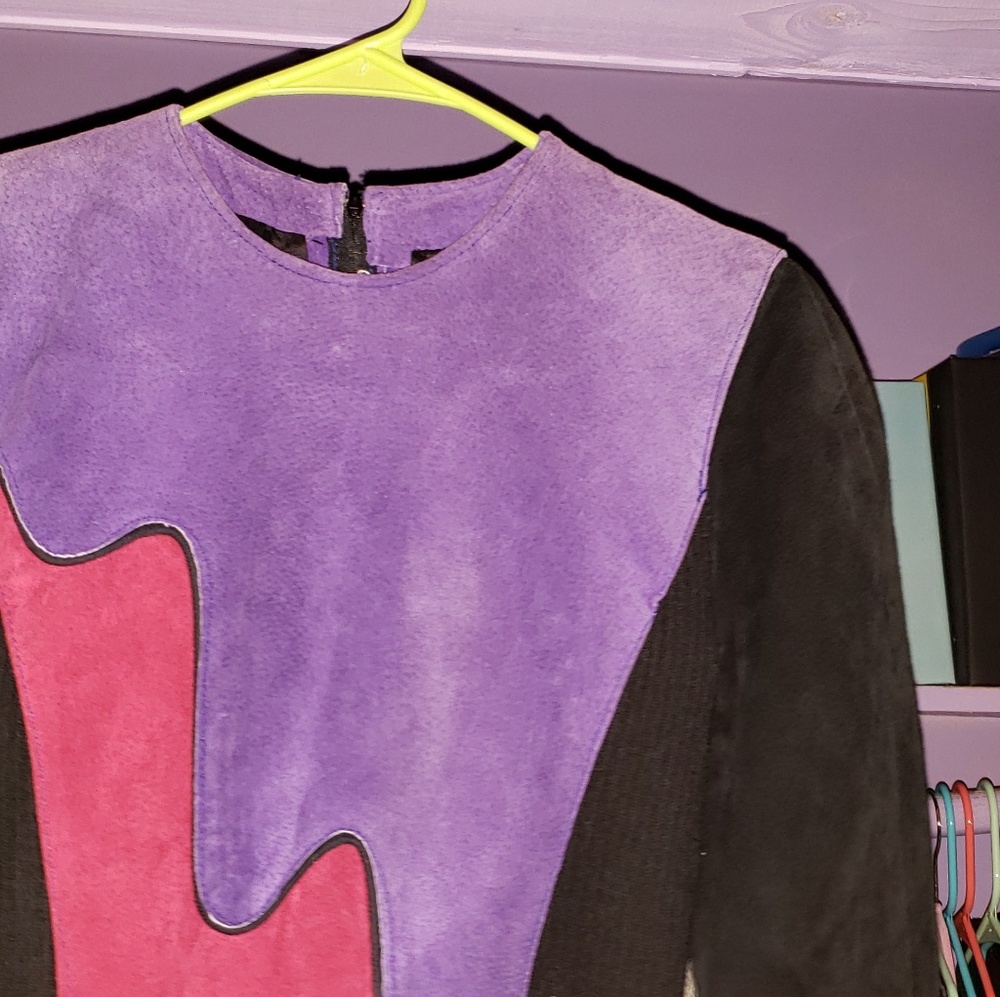 Vintage Japanese Leather/Sweater Dress - Picture 4 of 4